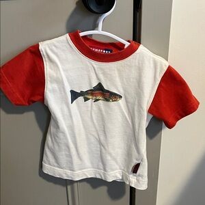 Gymboree White and Red Fish Graphic Tee